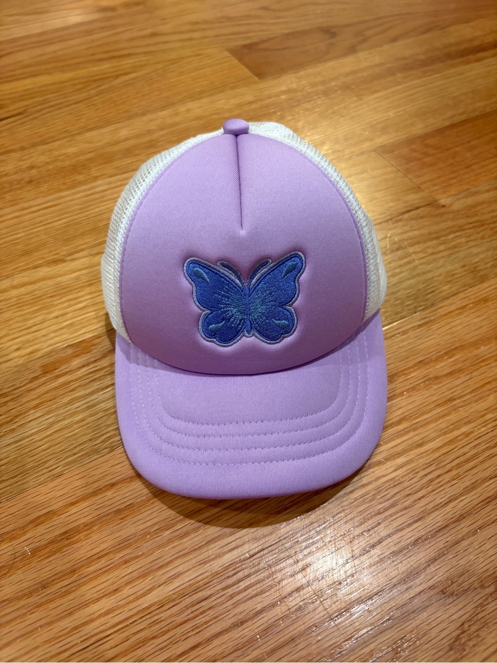 Crewcuts Kids Purple Butterfly Trucker Hat - Mesh Back Cap